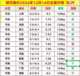 2024年12月14日生猪价格下跌，明日猪价行情展望