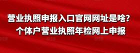 营业执照申报入口官网网址是啥？个体户营业执照年检网上申报